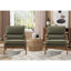 75cm Wide Comfortable Linen Upholstered Arm Accent Chair With Solid Wood Legs (Set of 2)