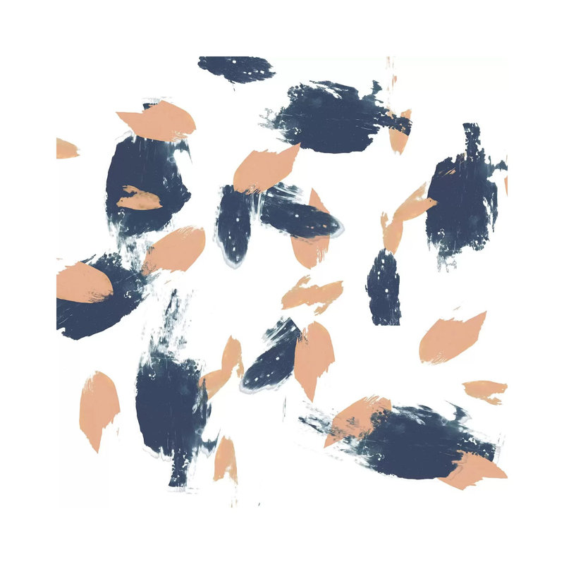 Blueberry & Peach Strokes II by Jennifer Goldberger - Wrapped Canvas Painting, 93.98 cm H x 93.98 cm W x 3.175 cm D