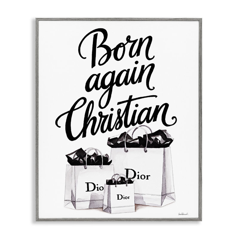 Christian et sacs d'épicerie encadrés, design par Amanda Greenwood, H 30 po x l 24 po, Estampe numérique Farmhouse