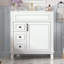 Meuble-lavabo avec lavabo en céramique, 2 tiroirs et poignées en métal-113228785