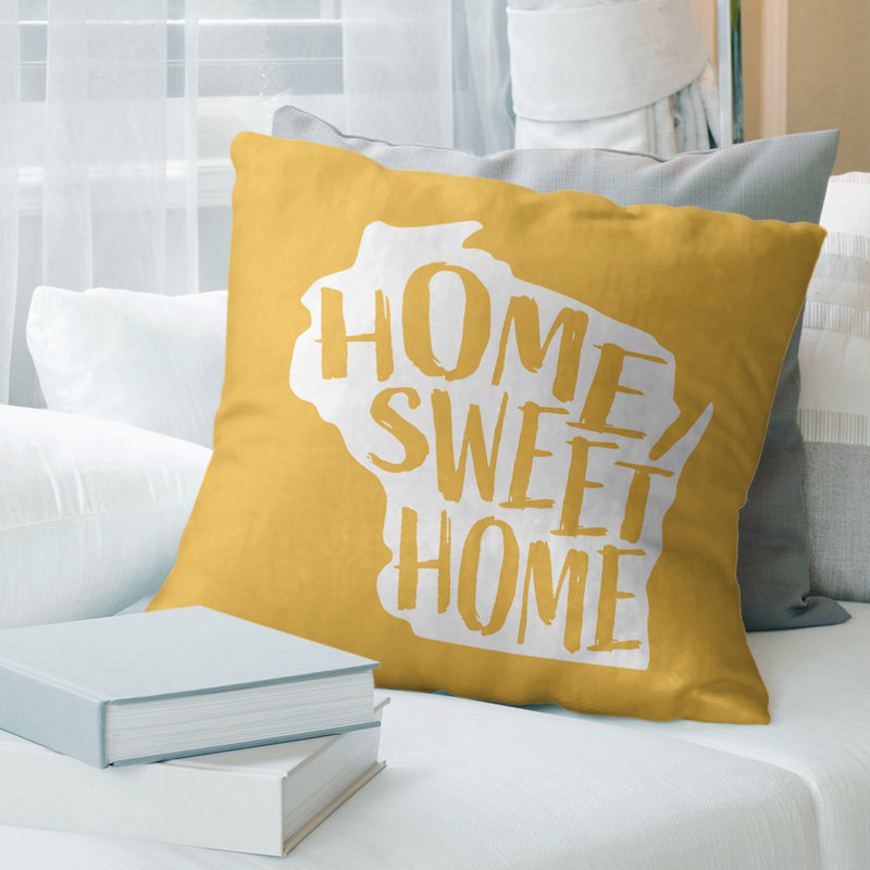Housse de coussin connecticut home, 18 po x 18 po, Texas, Jaune