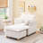 Single Seat Corduroy Sofa With Foot Cushions And Throw Pillows, Suitable For Balcony, Living Room Or Study-326178369