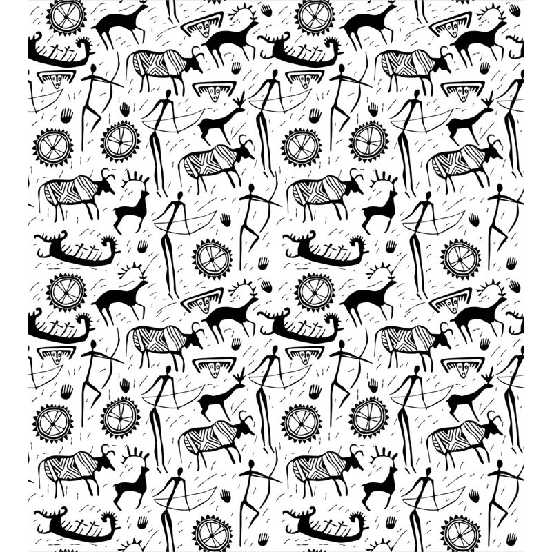 Cottage Americana Polyester Floral Duvet Cover, King Duvet Cover + 2 Pillow Shams, Petroglyphs