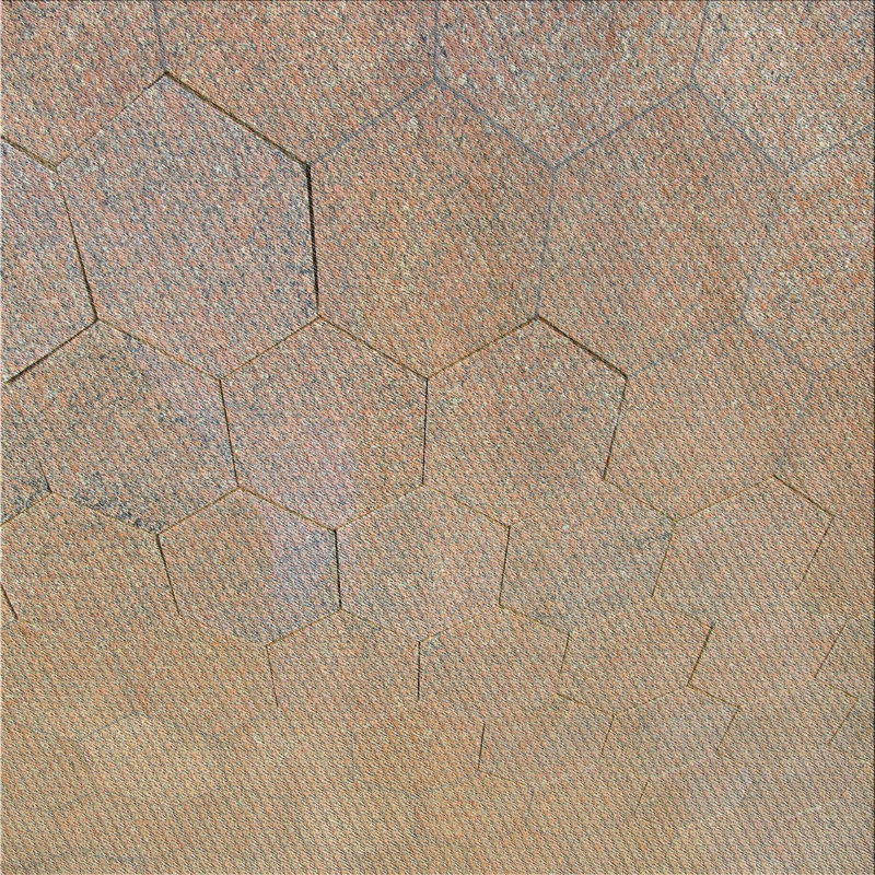 Tapis décoratif beige à motif géométrique Forteau, Carré 4 pi
