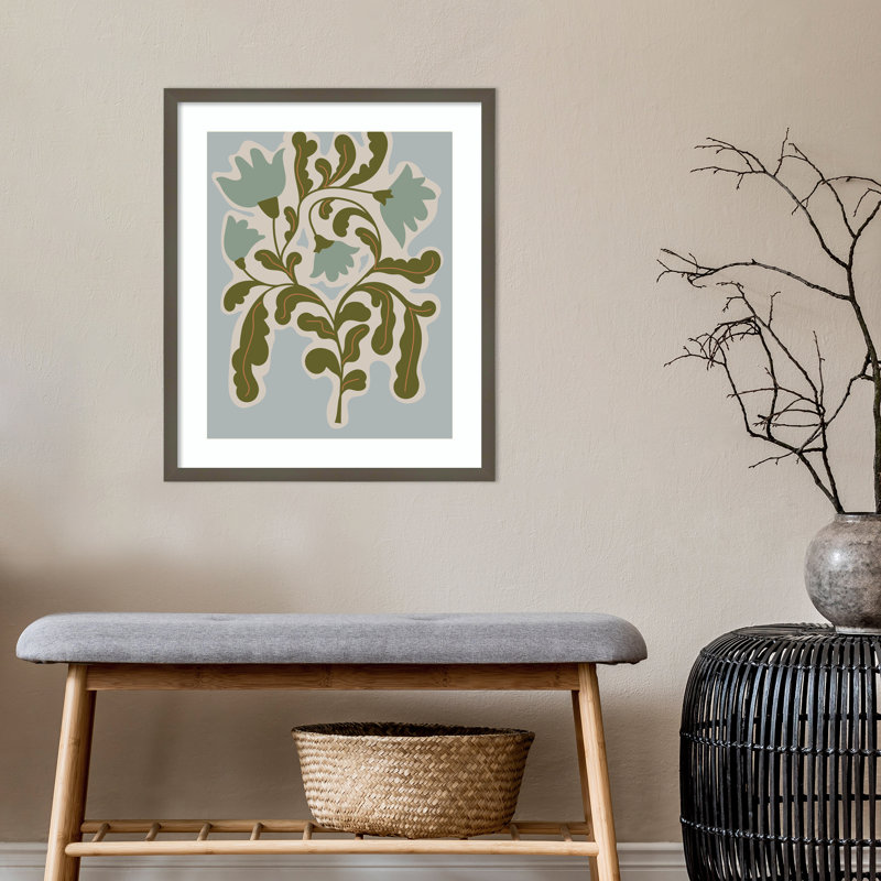 «Creative Express Abstract House Playful Blue» encadré sur papier par The Creative Bunch Studio, impression, gris