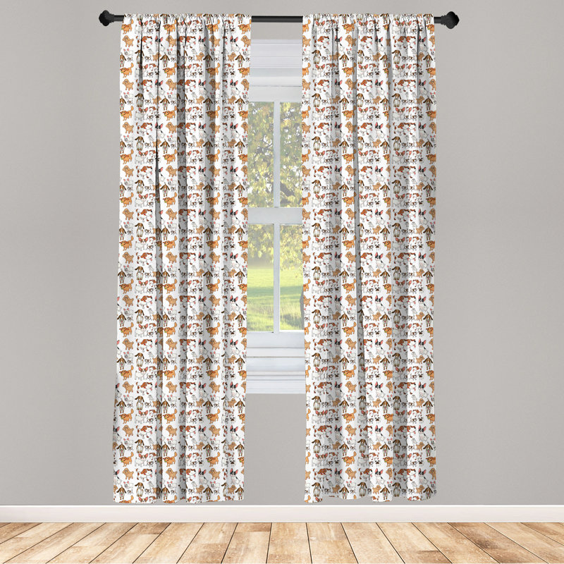 Panneau coulissant semi-diaphane avec passe-tringle Dog Lover, 28 po x 63 po