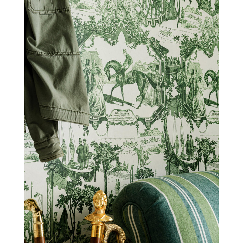 The Derby Wallpaper, Green/Taupe