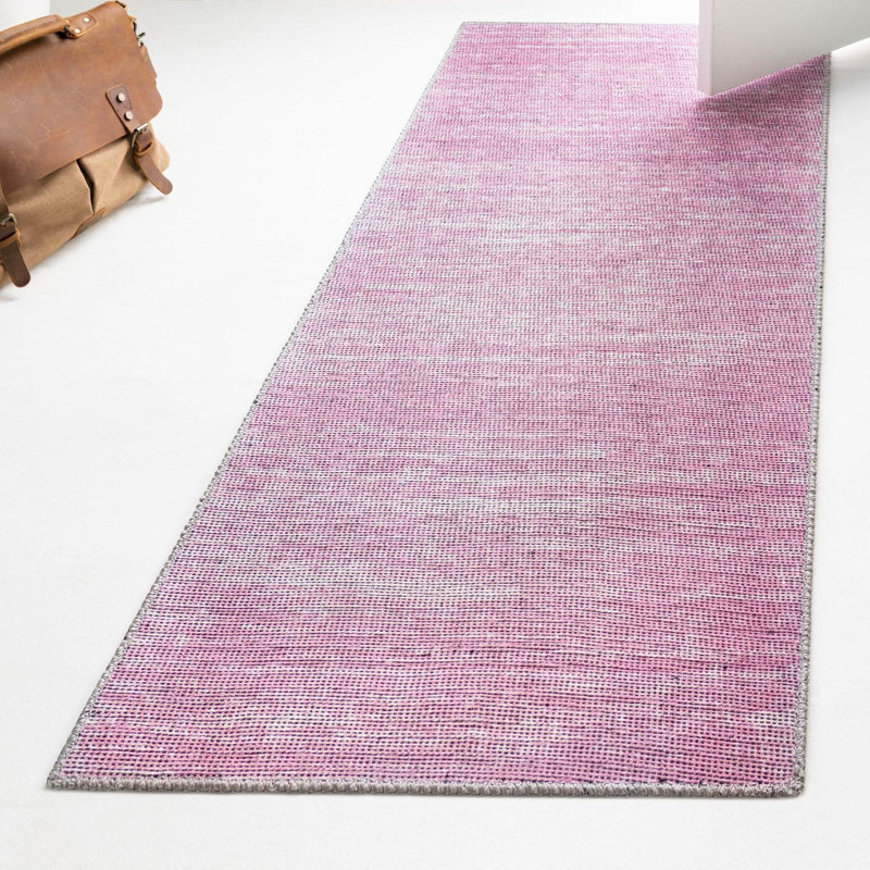 Tapis rose tressé rustique, Tapis de couloir 2 pi x 8 pi