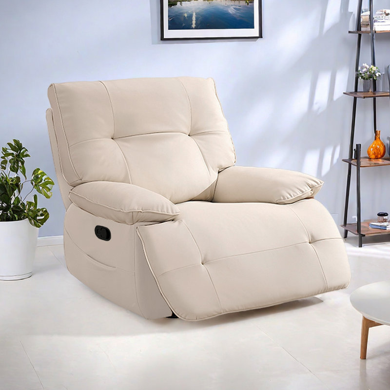 Fauteuil inclinable multifonctionnel en similicuir Quanasia, Beige