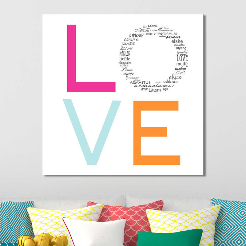«Love», impression, H 18 po x l 18 po x P 1 po, Toile tendue