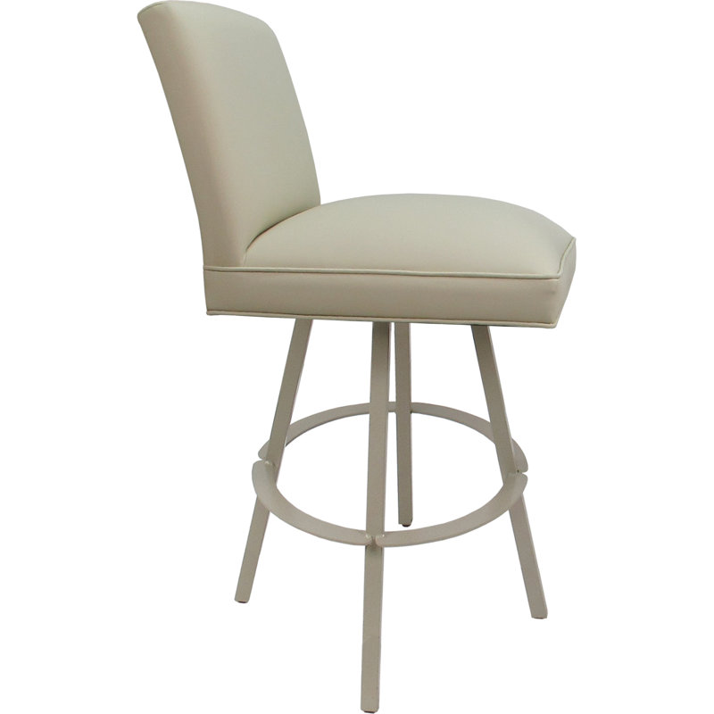 Ensemble de 3 tabourets pivotants en métal de 34 po, Siège beige / cadre beige