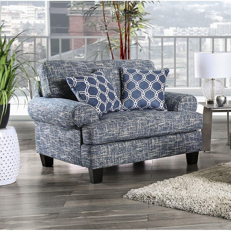 Fauteuil Anddy de 134,62 cm de large en polyester, Bleu