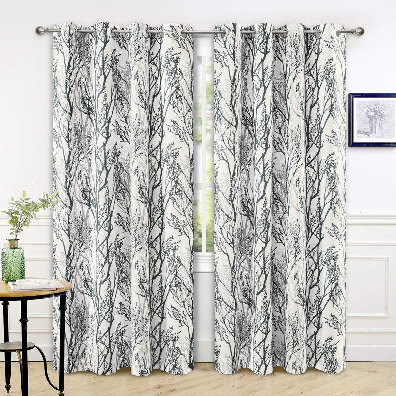 Jadin Outdoor Linen Blend Room Darkening Curtain Pair, Gray, 52" W x 84" L