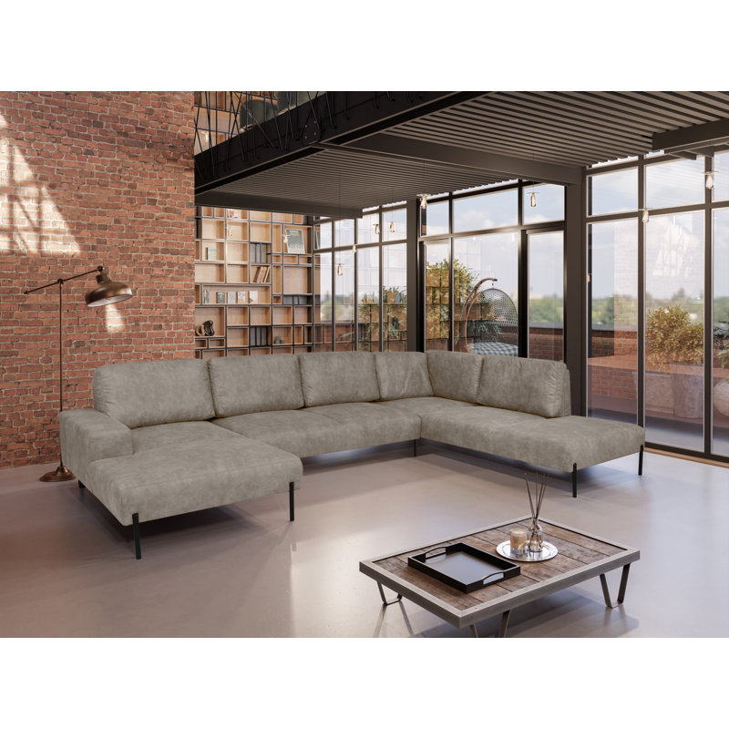 Aathish 5 Seater Large Corner Sofa , Right Hand Facing, Dark Grey