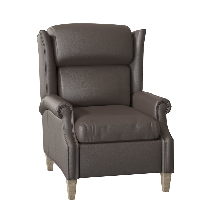 Harbour Town 33" Wide Genuine Leather Club Recliner, Tobacco, 1183 Dove, Manual
