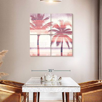 Harnek Beachscape Palms Pink Purple
