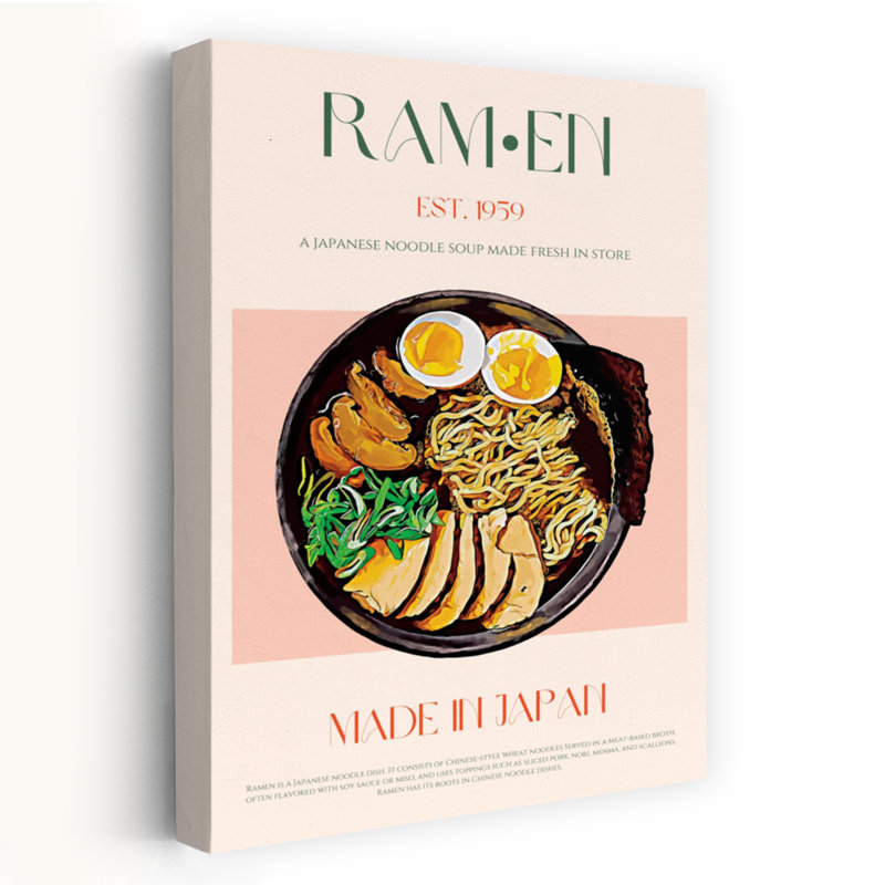Japanese Ramen Bowl by Nazma Khokhar - Wrapped Canvas Print, 45.72 cm H x 30.48 cm W
