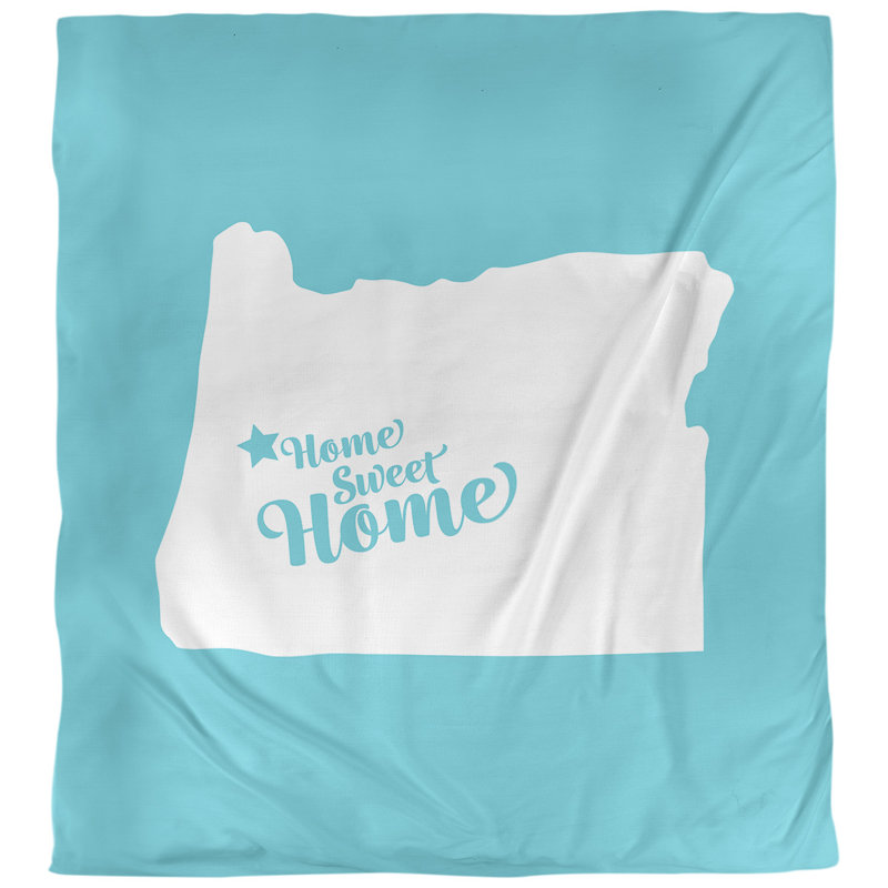 Housse de couette simple pour la maison eugene, Bleu sarcelle, Polyester brossé