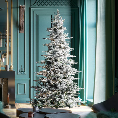 Slim Pre-Lit Flocked Fir Christmas Tree