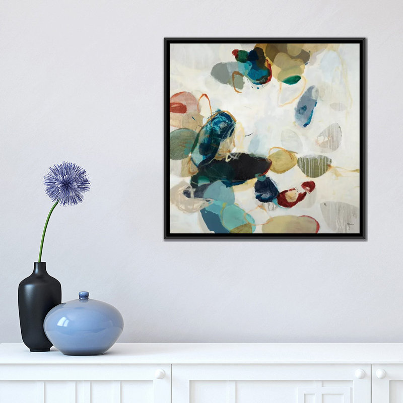 « stone pattern ii », impression sur toile, H 18 po x l 18 po x P 1,5 po, Toile avec cadre noir, Pas de tapis