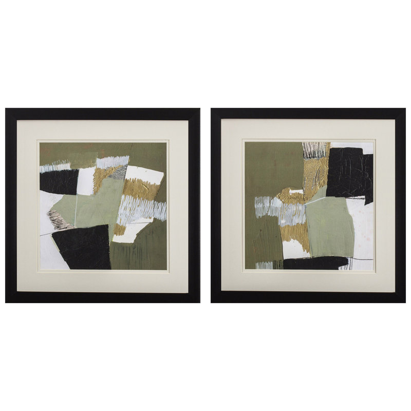 Ensemble de deux art mural olive noir et or