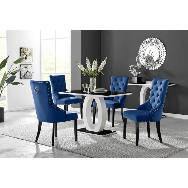 4 - Person Dining Set, Black, Black