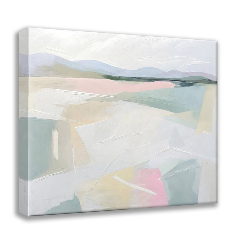 Abstrait-paysage-17, estampe numérique sur toile tendue avec châssis, H 15 po x l 15 po