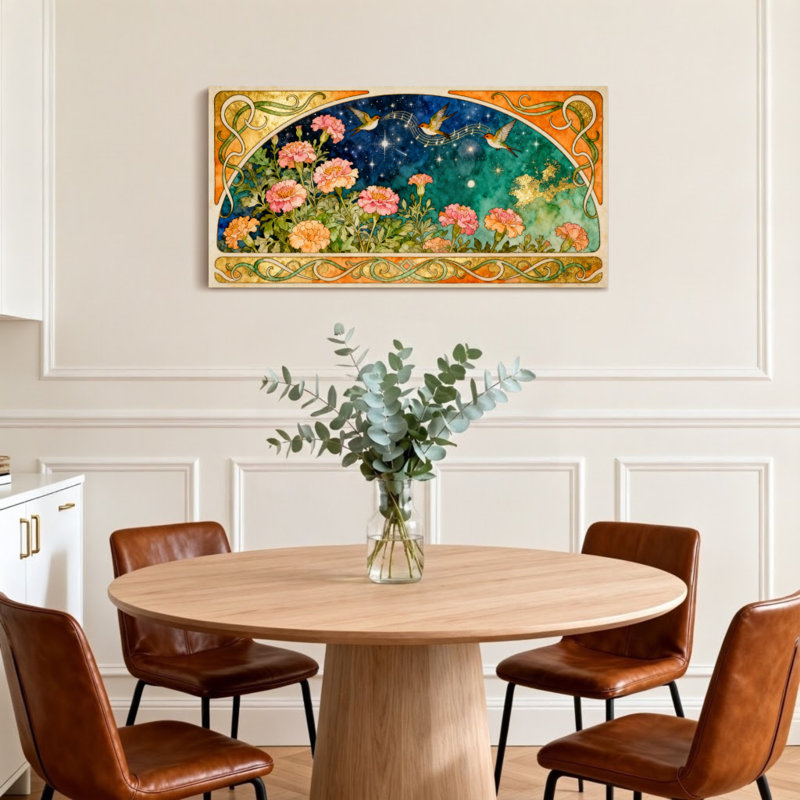 Motif floral étoiles de la mode, H 16 po x l 32 po