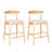 Solid Wood Bar Stool With Footrest 2 Packs-1969570281