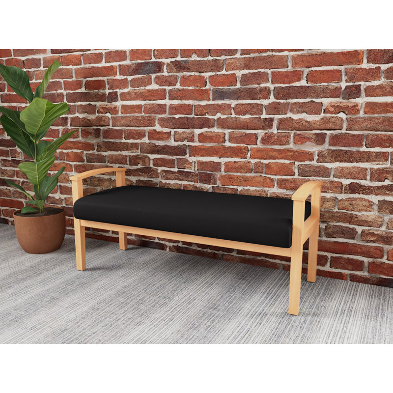 Banc en bois massif Amherst, Naturel, Visite libre noire