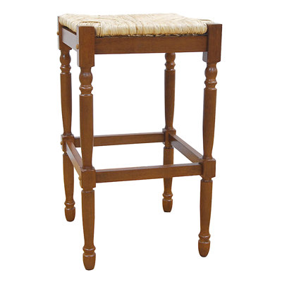 Chaise de bar naturelle sans dossier avec repose-pieds