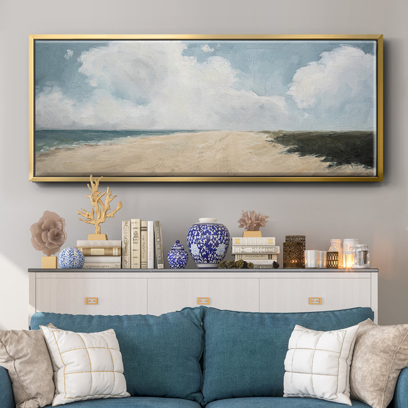 Beach Stroll- Framed Canvas, 20" H x 50" W
