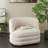 Polyester Arched Swivel Beige Accent Chair