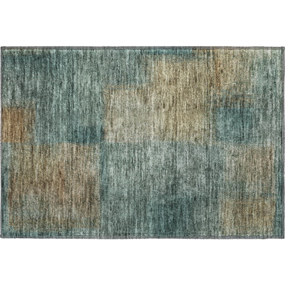 Premium Machine Washable Tweedy Teal Rug
