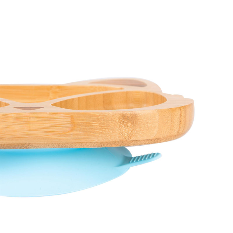 Tiny Dining - Fox Bamboo Suction Plate, Blue