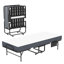 Lit simple portable de 75 pouces avec matelas en mousse à mémoire de forme de 5 pouces, espace pour les invités, structure en métal sur roulettes, lit d'invité de 5 po peu encombrant, solide