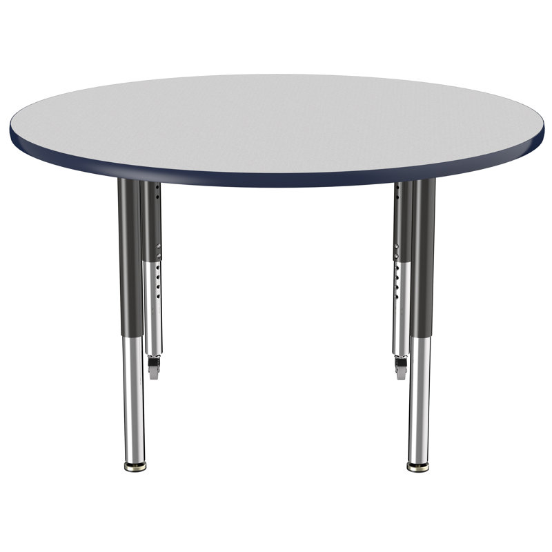 Table ronde à hauteur réglable, 48", Gris / bleu marine / noir, Super