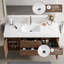 Comptoir de meuble-lavabo à simple cuve en pierre frittée 48 po x 19 po avec lavabo en céramique intégré, comptoir de salle de bain moderne pré-percé, lavabo en céramique encastré-132713008