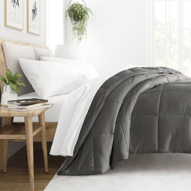 Soft Down-Alternative Essential Comforter, Slate, Queen Comforter