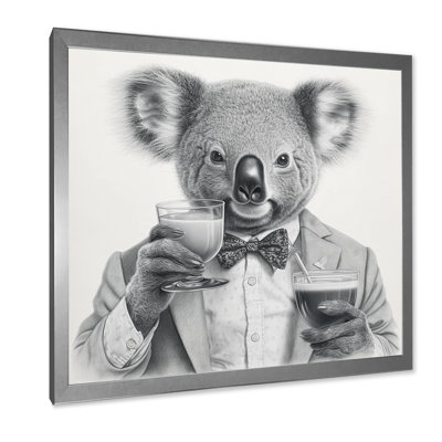 Koala ayant une boisson sur toile