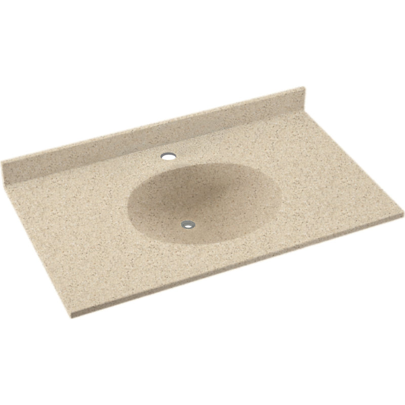 Plateau de meuble-lavabo simple 31 po Ellipse, Sable des Bermudes