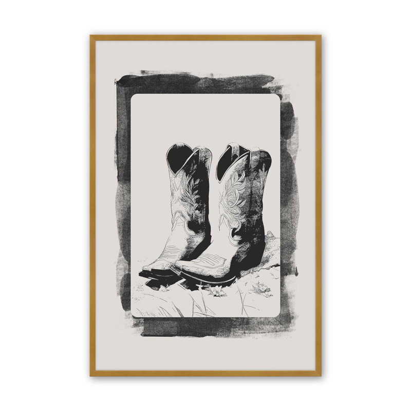 Impression de cartes monochromes occidentales III, Or poli, H 15,25 po x l 12,25 po