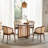 Solid wood rattan dining table set
