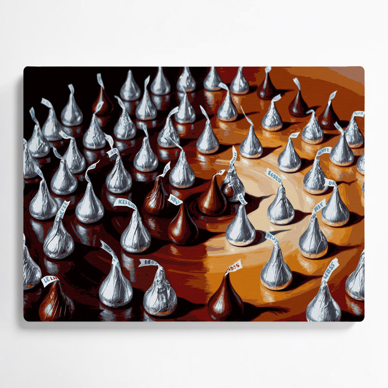 Desserts «Hersheys Kisses», art mural en métal noir, H 12 po x l 18 po