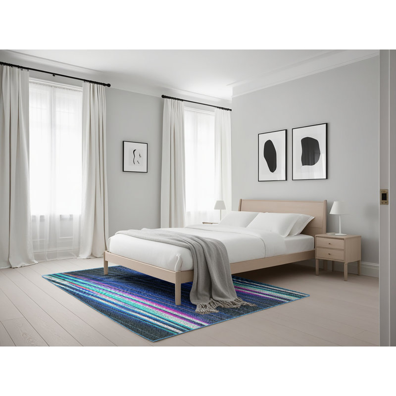 Striped Indoor Rug, Rectangle 5' x 7'