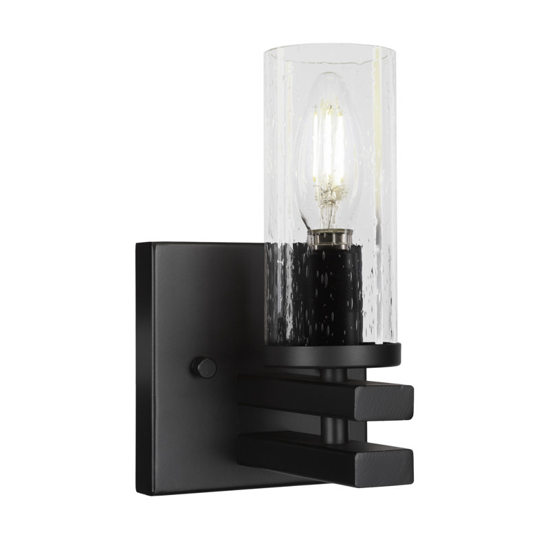 Belmont Wall Sconce, Black, Clear Seedy
