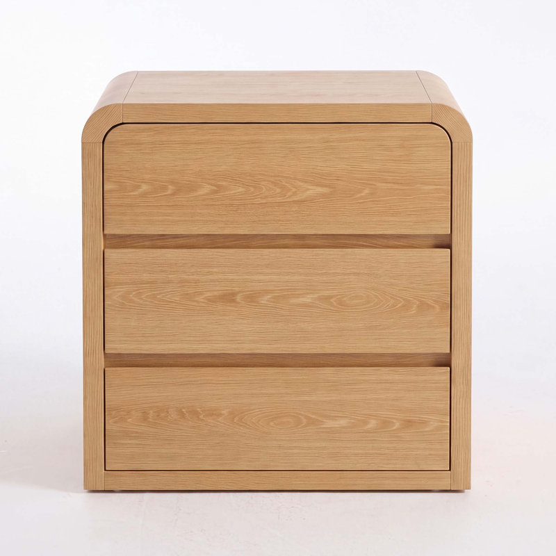 Commode 23,62 po de largeur avec 3 tiroirs, naturel