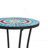 Patio Side Table With Shelf,Blue+Black
