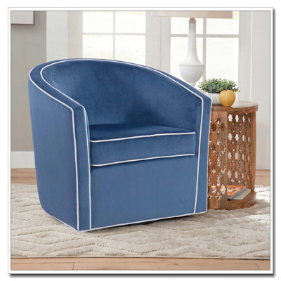 Fauteuil pivotant bleu Kendall