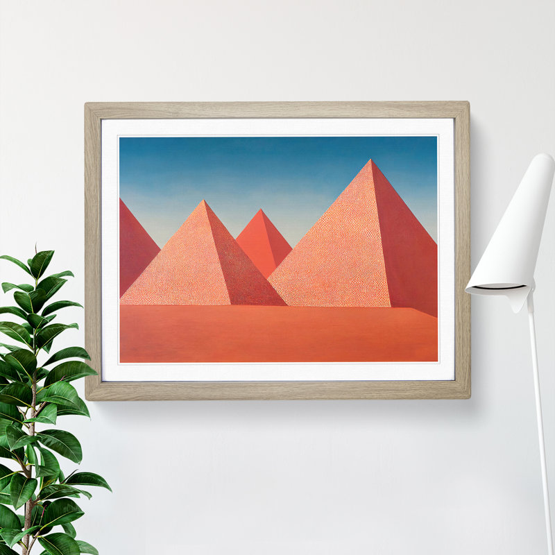 Pyramids - Framed Print, 46cm H x 64cm W, Oak Framed